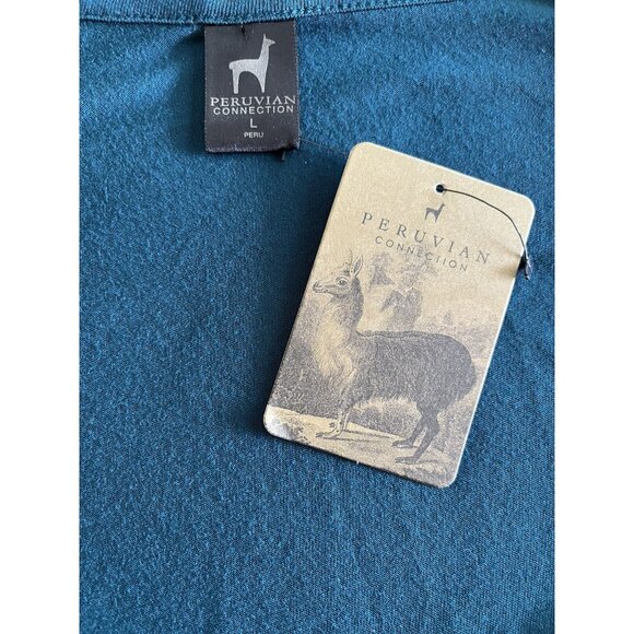 Peruvian Connection Size Large Drop Waist Viridian Teal Twist Green Bubble Hem - Picture 4 of 8